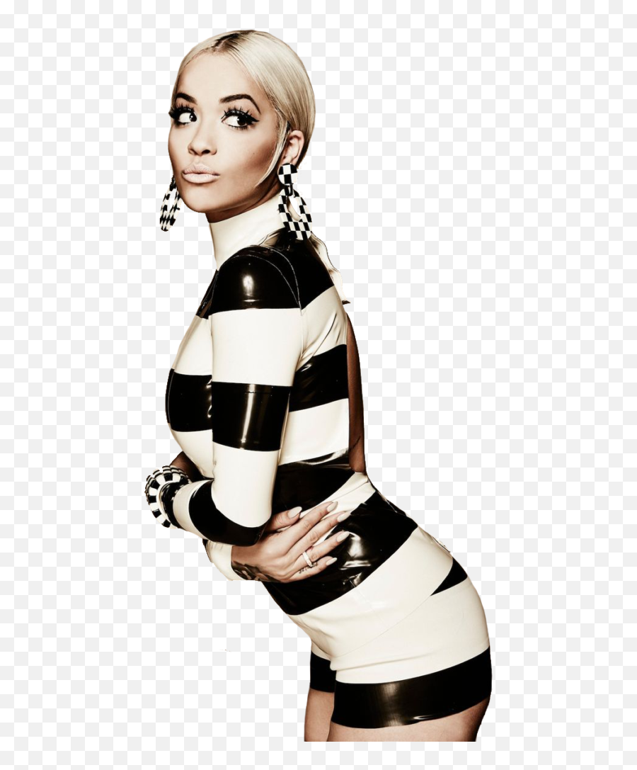 Rita Ora Poison Latex Transparent Png - Rita Ora Black And White Dress,Beyonce Transparent Background