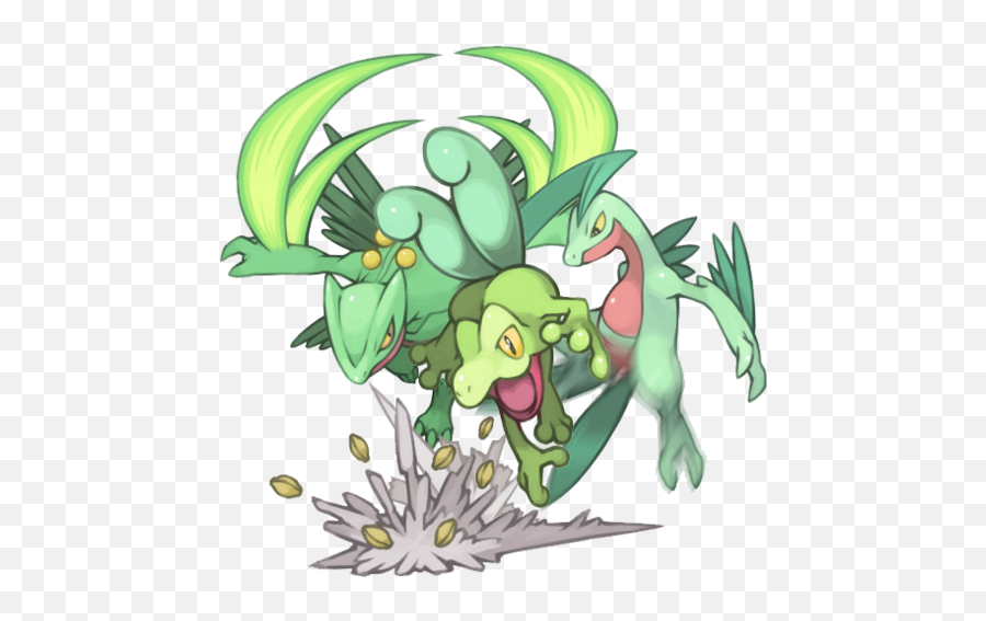 Pokemon Starters Pictures - Treecko Grovyle Sceptile Png,Sceptile Png