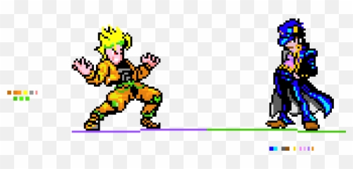 Dio Vs Jotaro Pixel Art Maker - Cartoon Png,Dio Png