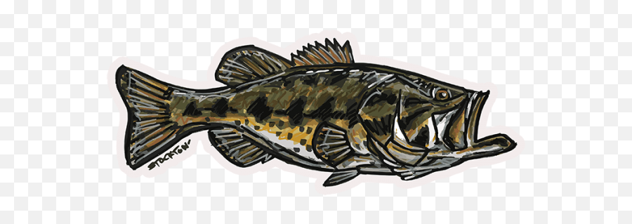 Marker Largemouth Bass Sticker - Flying Largemouth Bass Png,Largemouth Bass Png