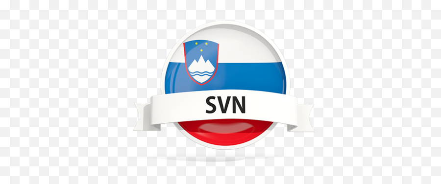Round Flag With Banner Illustration Of Slovenia - Language Png,Svn Icon