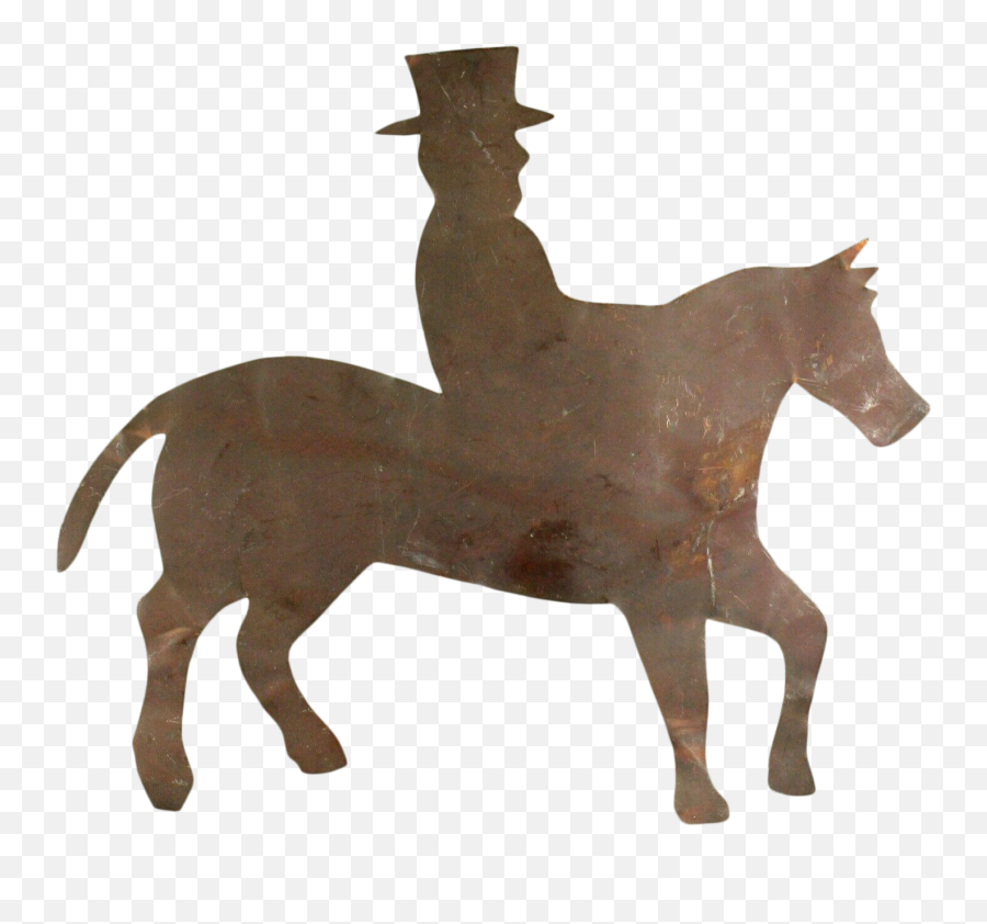 Antique American Folk Art Copper Sheet Weather - Vane Ornament Horse Rider Antique Weathervane Horse Rider Png,Horse Riding Icon