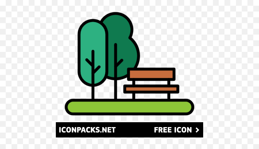 Free Park Bench And Trees Icon Symbol Png Svg Download - Png Transparent Folder Icon Yellow,Benches Icon