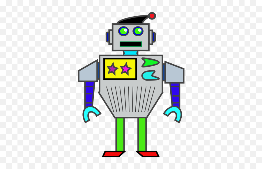 Colorful Robot Public Domain Vectors - Qual É A Cor De Um Robô Png,Cute Robot Icon