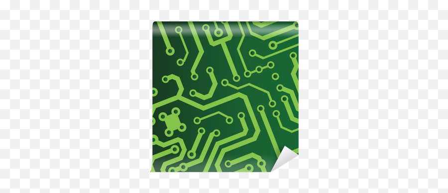 Wall Mural Green Seamless Printed Circuit Board Pattern - Circuit Board Pattern Easy Png,Circuitry Icon