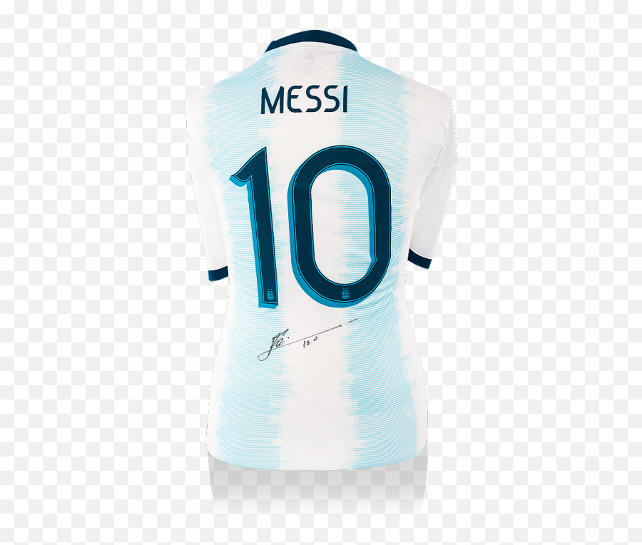 Lionel Messi Official Back Signed Argentina 2019 Home Shirt - Messi Shirt Png,Messi Transparent