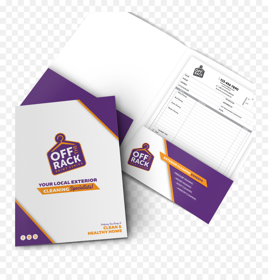 Off The Rack Exterior Cleaning Presentation Folders Style 2 - Graphic Design Png,Facebook Like Logo