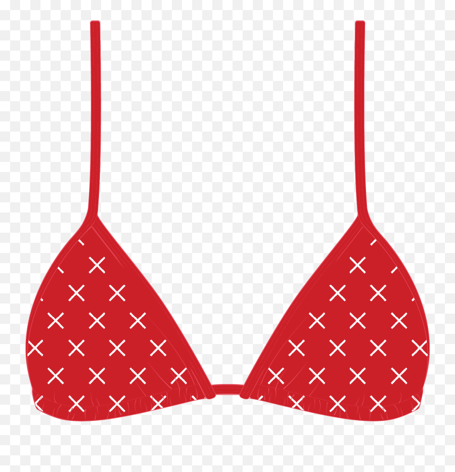 Red Logo Print Bikini Top - Bikini Top Transparent Background Png,Red Triangle Logo