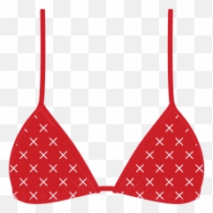 Red Logo Print Bikini Top - Bikini Top Transparent Background Png,Red Triangle Logo