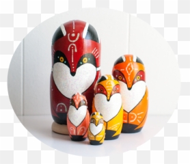 Sparkly Fox Nesting Dolls Set Of 5 U2014 One Wilderness Periwinkle Nuthatch - Illustration Png,Dolls Png