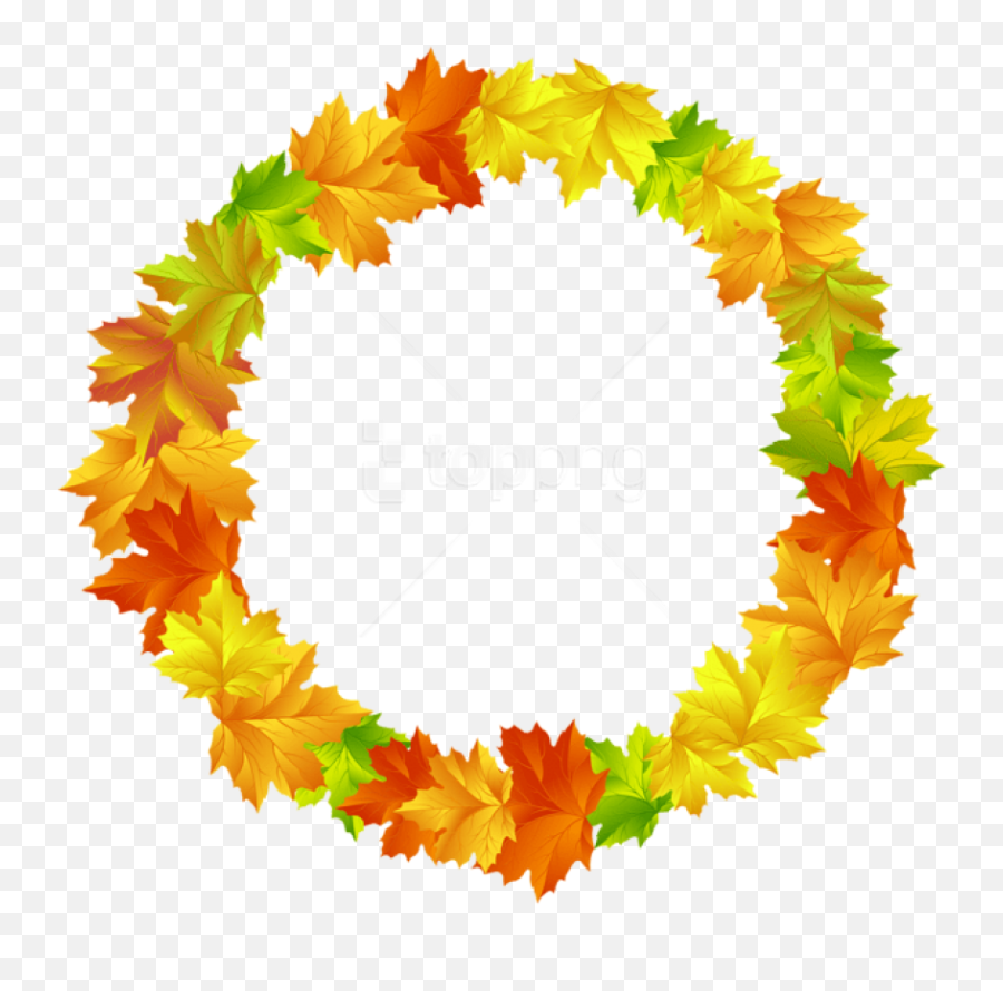 Fall Leaves Round Border Frame - Fall Leaf Circle Border Clipart Png,Fall Leaves Clipart Png