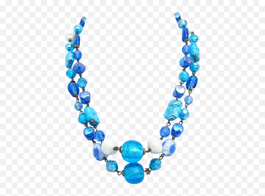 Bead Necklace Png - Blue Necklace Transparent Background,Necklace Transparent Background