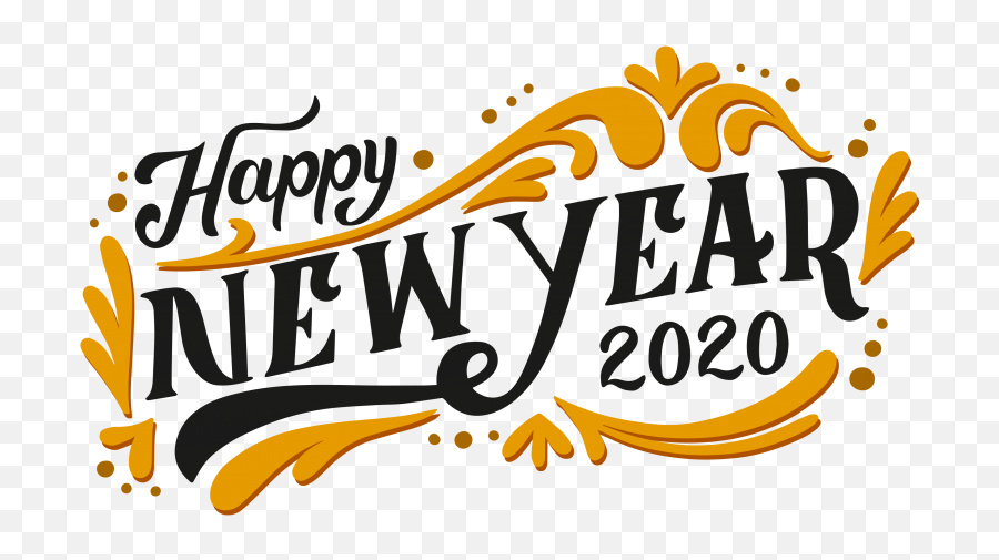 Happy New Year With Vintage Lettering Free Png Image - Png Happy New Year Png,Vintage Png