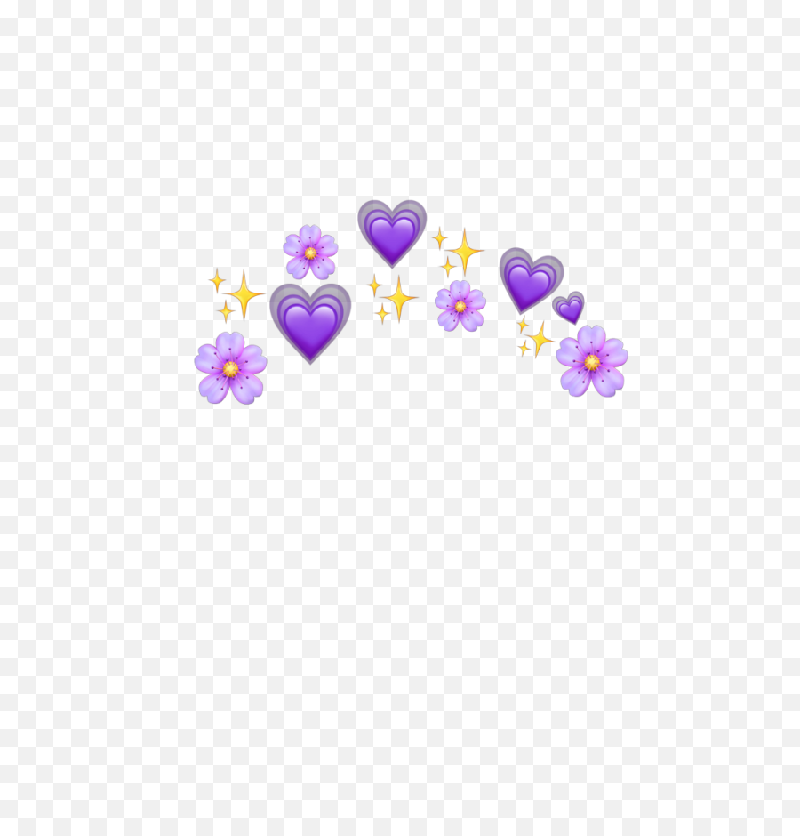 Download Purple Emoji Emojis Flowers Flower Hearts - Emoji Flower Crown Png,Emoji Hearts Transparent