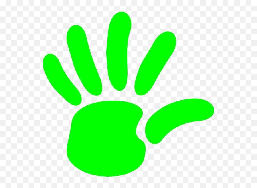 Handprint Outline Green Hand Print Clip Art - Cartoon Green Hand Png,Handprint Png