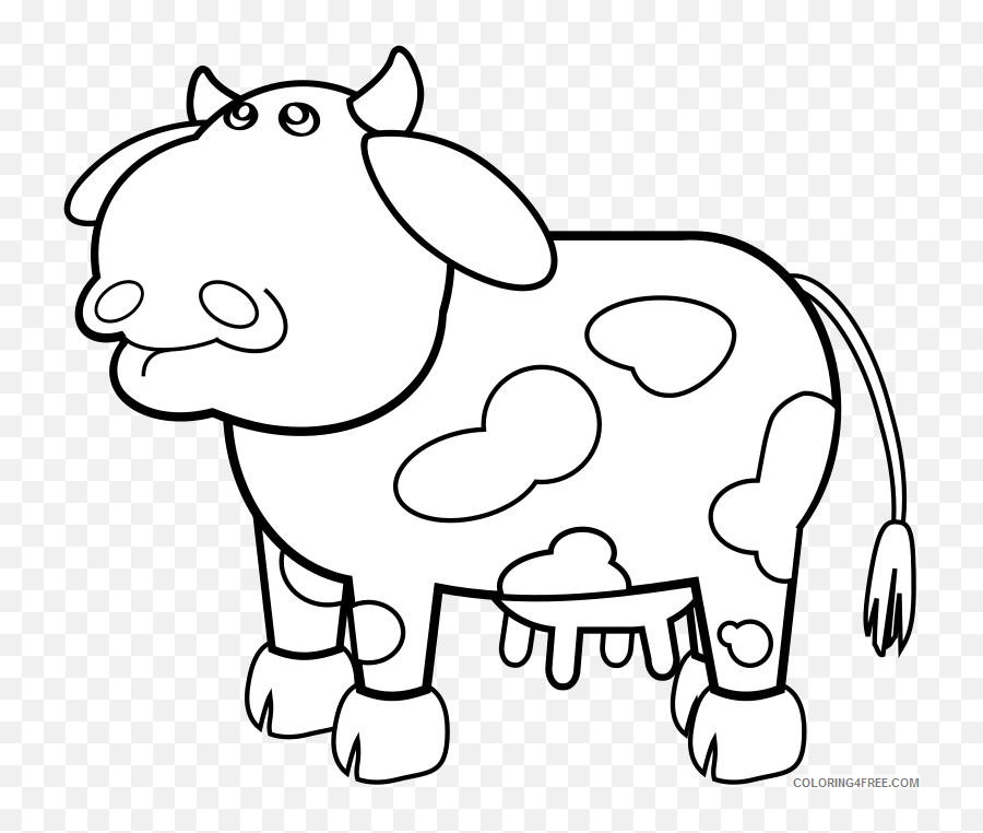 Cow Outline Coloring Pages Mhc3kn Png Printable - Fat Cow Outline,Cow Head Png