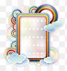 Borders And Frames Rainbow Cloud Clip Text - Vector Clouds png
