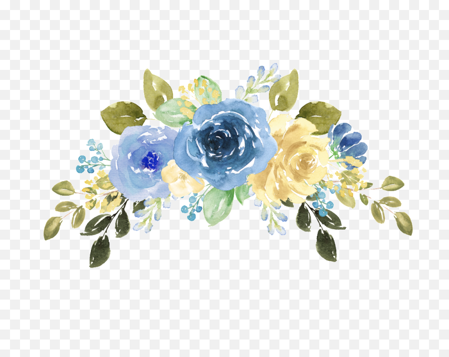 Blue Watercolor Png - Free Watercolor Flowers Blue,Watercolor Flowers Transparent Background