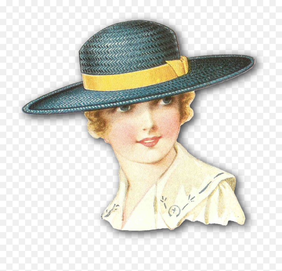 Fancy Hat Cliparts - Vintage Pic Hat Women Png,Fancy Hat Png