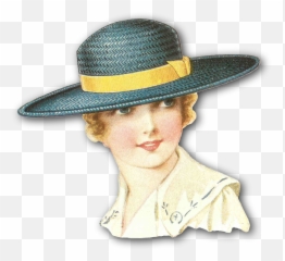 Fancy Hat Cliparts - Vintage Pic Hat Women Png,Fancy Hat Png