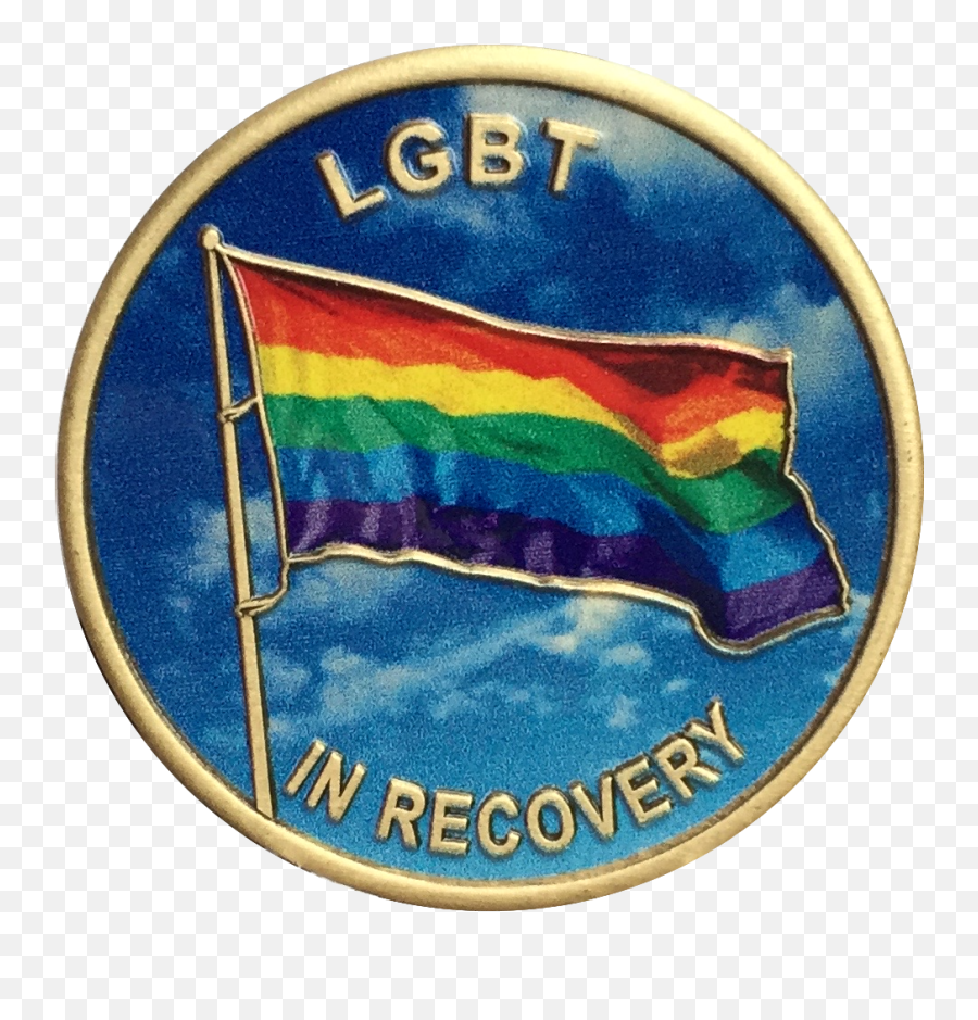 Lgbt In Recovery Bronze Rainbow Flag Color Sobriety Medallion Aa Na - Lgbt Aa Png,Rainbow Flag Transparent