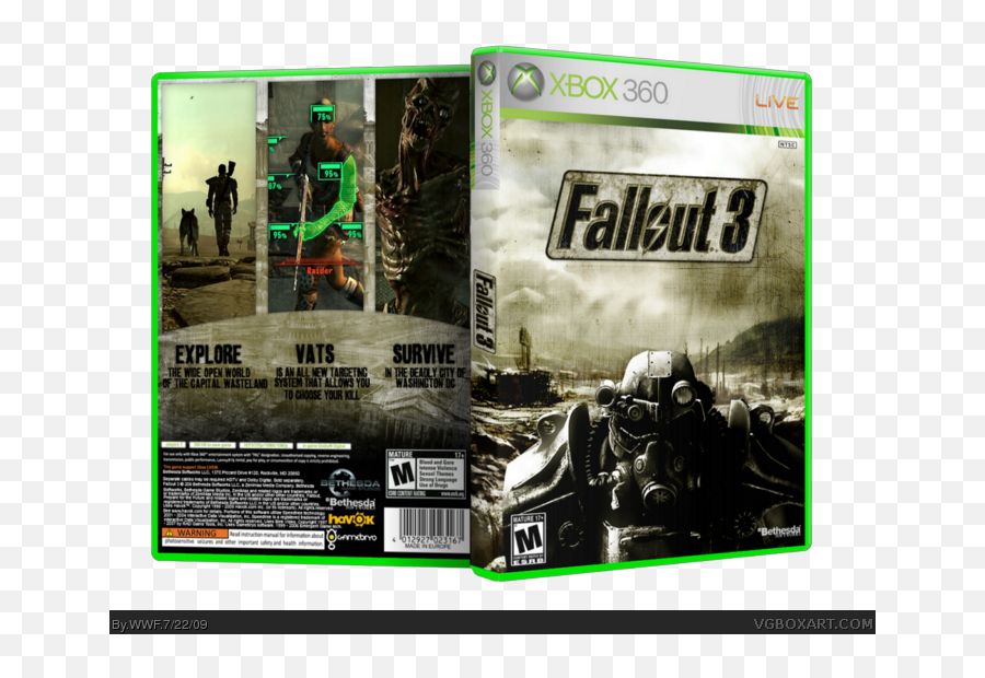 Fallout 3 Xbox 360 Box Art Cover - Fallout 3 Png,Fallout 3 Png