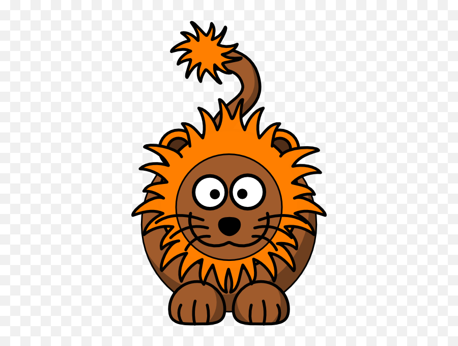 Cartoon Lion With Orange Mane Clip Art - Cartoon Lion Clipart Png,Lion Cartoon Png