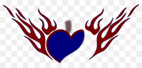 Blue Heart Red Flames Svg Vector Clip - Transparent Purple Png