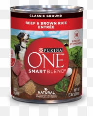 Purina One Smartblend Beef U0026 Brown Rice Entrée Classic Ground Wet Dog Food - Purina One Wet Dog Food Png,Ground Beef Png