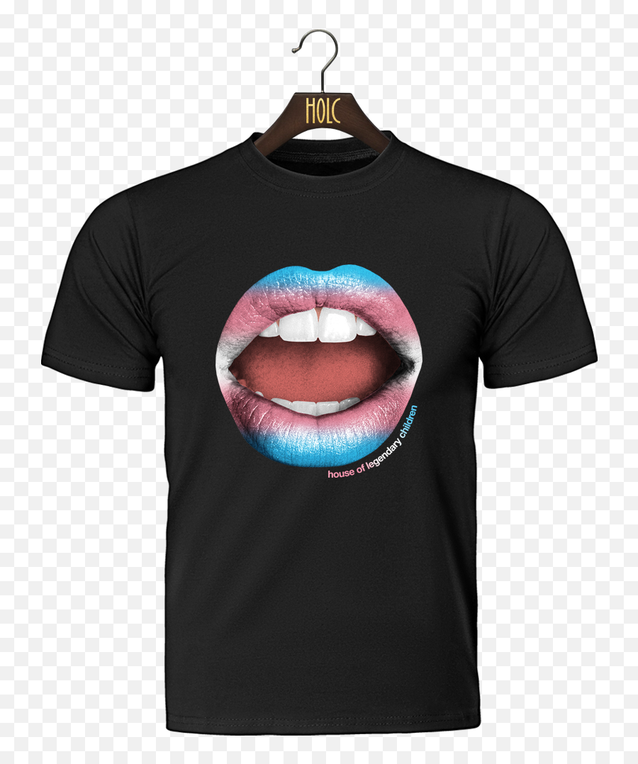 Trans Flag Lips T Shirt Legendarychildren - Short Sleeve Png,Transgender Flag Icon