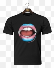 Trans Flag Lips T Shirt Legendarychildren - Short Sleeve png