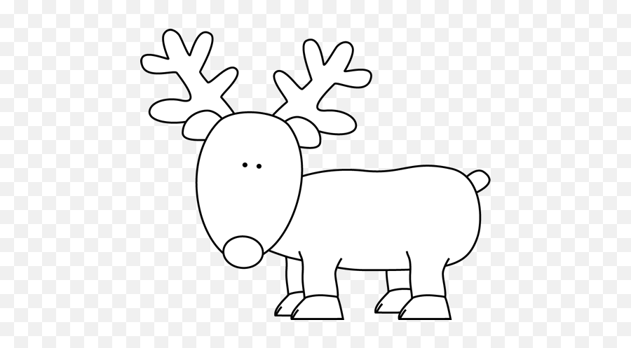 Download Reindeer Clipart Black And - Black And White Reindeer Png,Reindeer Clipart Png