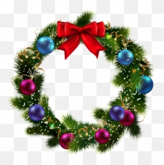 Download Wreath Clipart Light Png - Christmas With Transparent Background