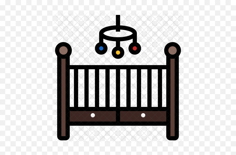 Bed Crib Icon Of Colored Outline Style - Cradle Png,Crib Png