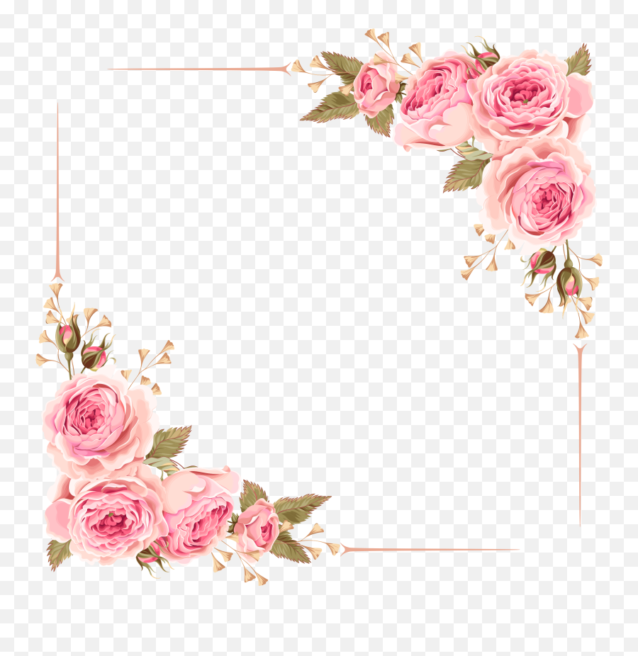 Peach Flower Clipart Transparent - Pink Flower Frame Png,Wedding Flowers Png