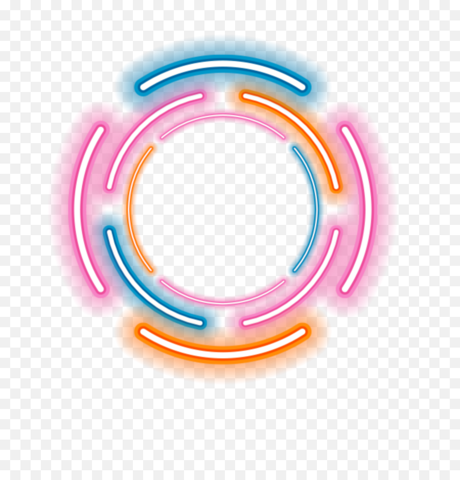 Neon Round Circle Rounds Yuvarlak Frame Frames Border - Neon Png For Picsart,Neon Png