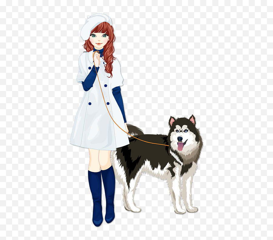 Walking The Dog Png Hd Transparent Hdpng - Girls With Dogs Cartoon,Girl Walking Png