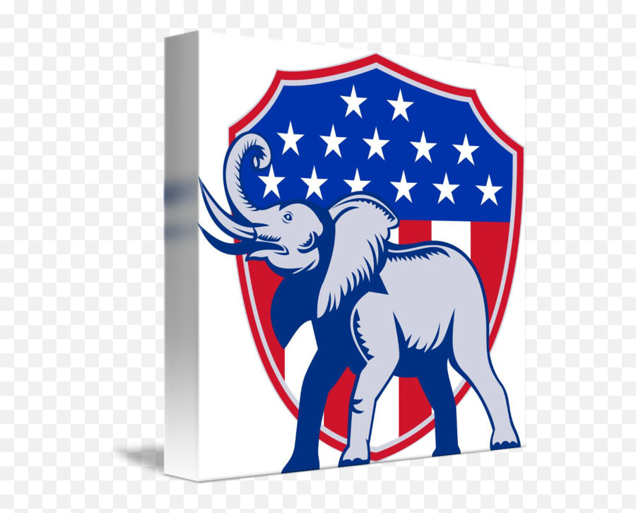 Republican Elephant Mascot Usa Flag - Republican Elephant And American Flag Png,Republican Elephant Png
