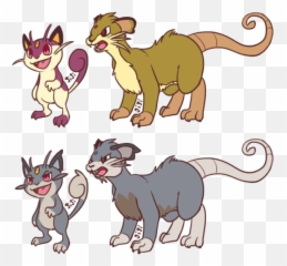 Alolan Meowth - Cartoon Full Size Png Download Seekpng Rattata Fusion,Meowth Png