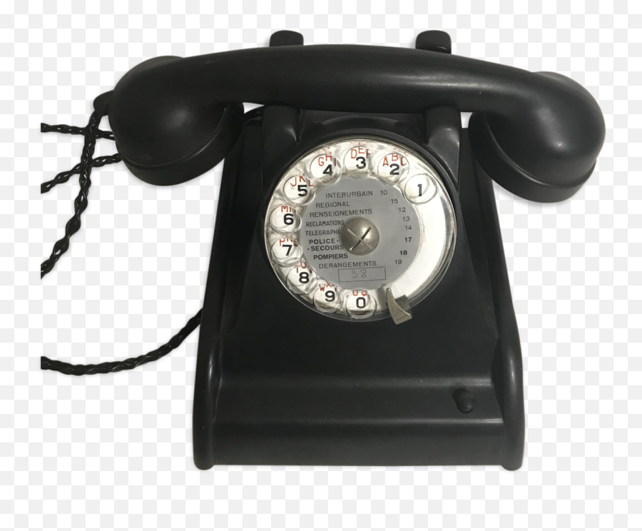 Download Old Telephone Bakelite Black Dial Transparent 50 - Telephone Png,Telephone Transparent