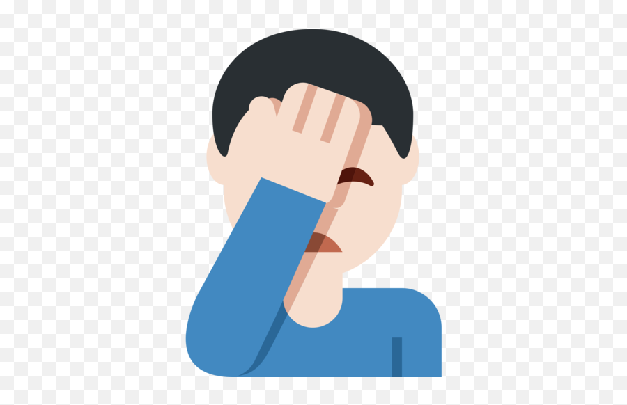 Light Skin Tone Emoji - Facepalm Emoji Man Png,Facepalm Emoji Png