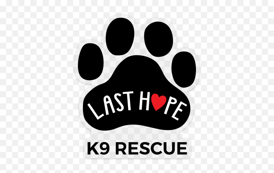 Lhk9 Paw Print Logo Clear Sticker Decal - Last Hope K9 Rescue Png,Paw Print Logo