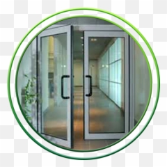 Download Double Acting Glass Doors Hd - Office Aluminium Frame png
