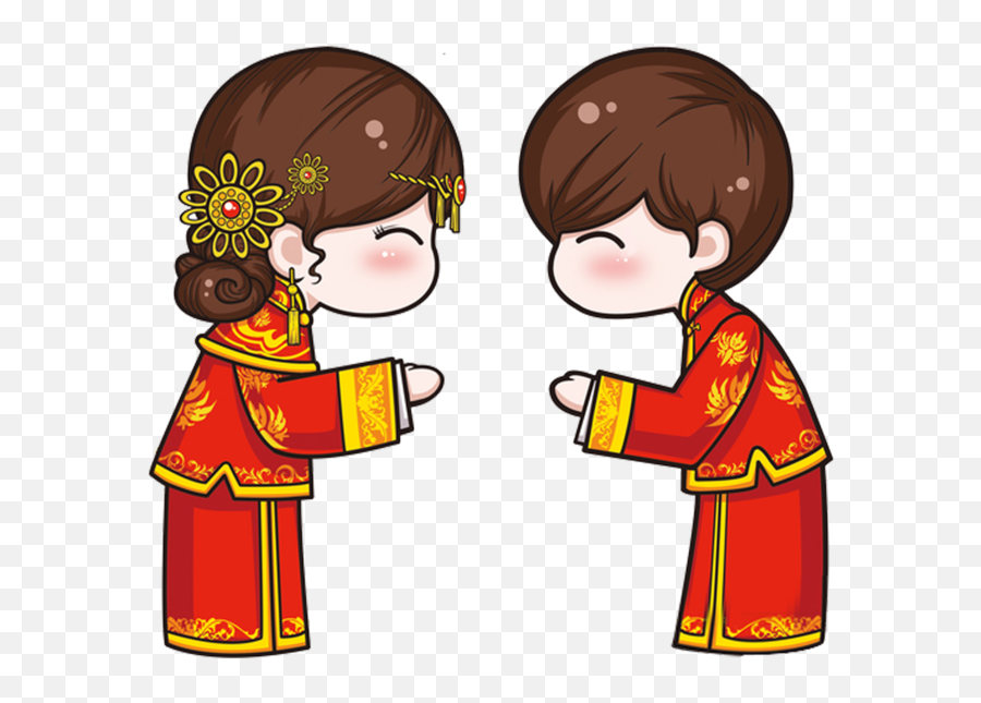 Chinese Wedding Cartoon Png Clipart - Transparent Chinese Cartoon Png,Chinese Png