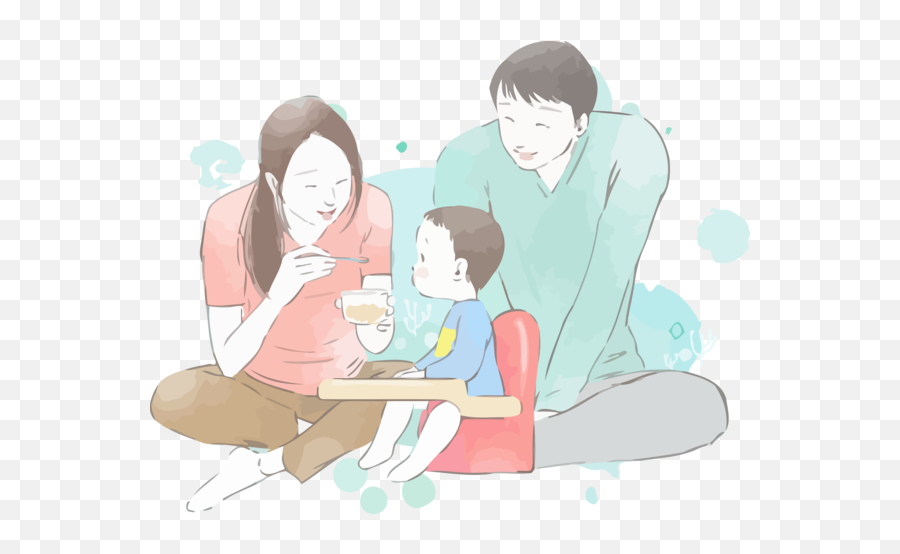 Cartoon Sitting For Happy Family Day - Conversation Png,People Sitting At Table Png