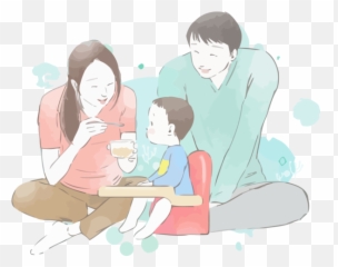 Cartoon Sitting For Happy Family Day - Conversation Png,People Sitting At Table Png