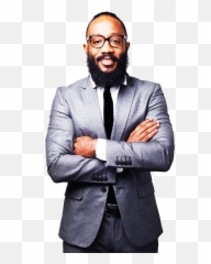 Man In Business Suit - Black Beard png