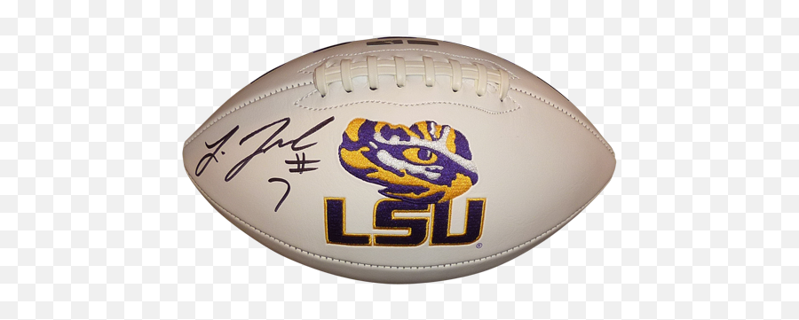 Leonard Fournette Autographed Lsu Louisiana State Tigers Logo Football - Panini Lsu Tiger Eye Logo Png,Lsu Logo Png