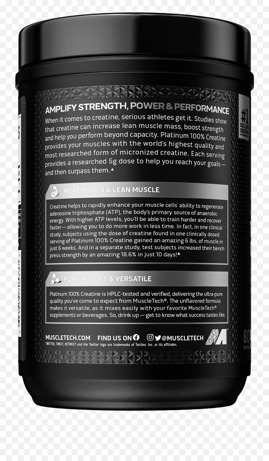 Muscletech Platinum Creatine Monohydrate Powder 100 Pure Micronized Muscle Builder U0026 Recovery Unflavored 80 Servings 400g - Bodybuilding Supplement Png,Platinum Cats Vs Dogs Icon