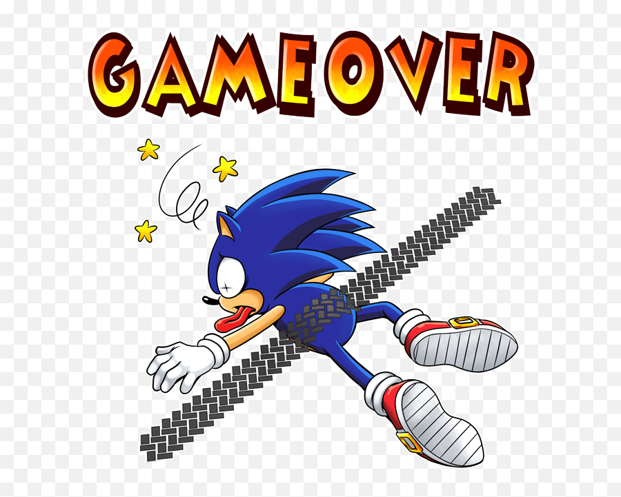 Parody Of Sonic The Hedgehog - Sonic Sticker Game Over Png,Classic Sonic Icon